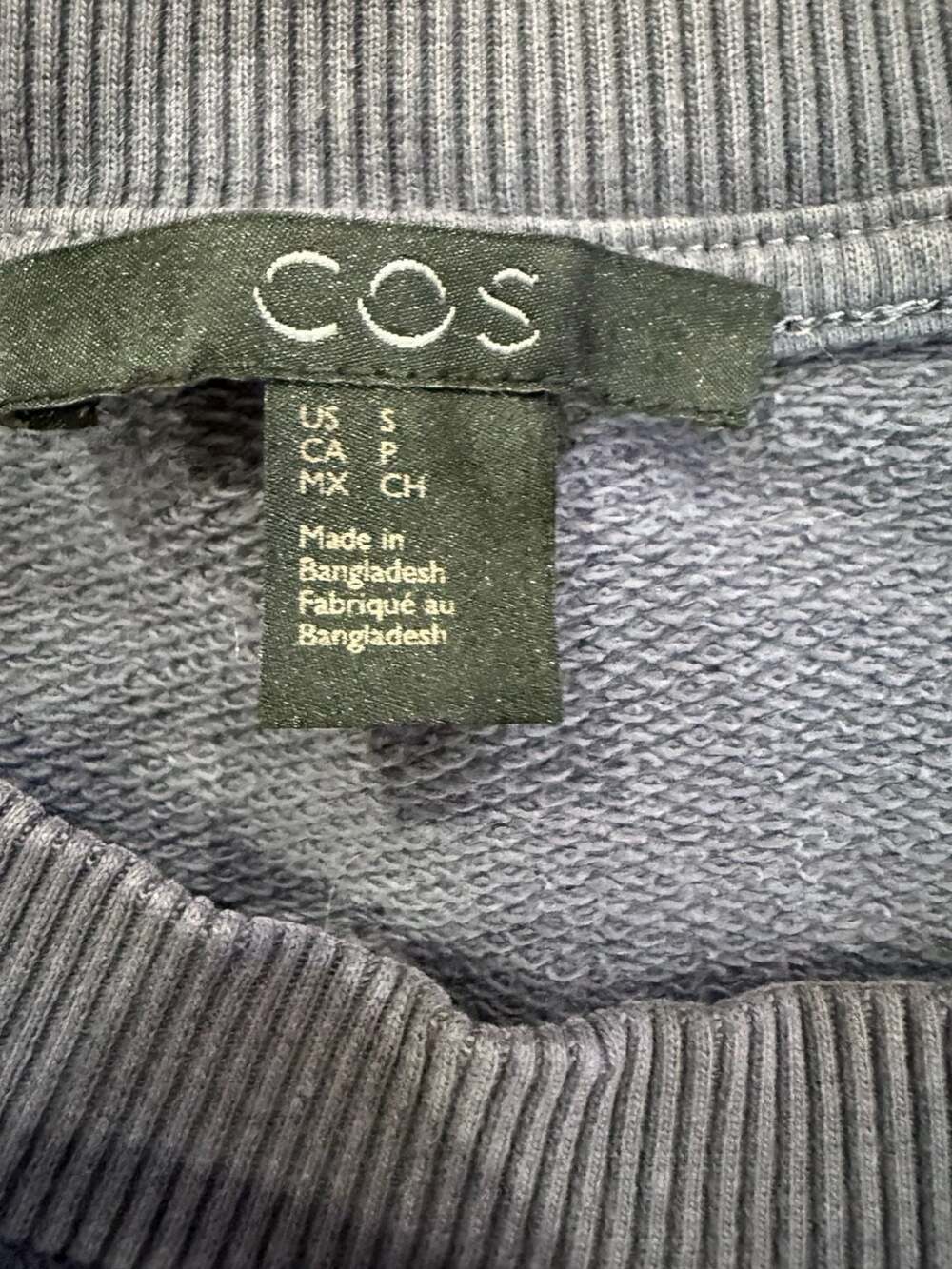 COS Blue Gray Crewneck Sweatshirt Women’s Small 100% Cotton Minimalist Casual - Picture 4 of 7